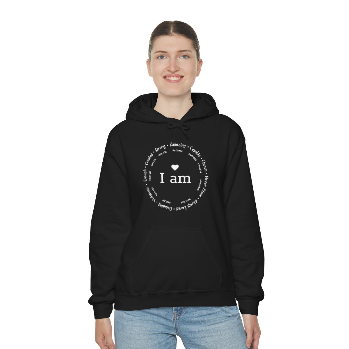 I am Circle Design Womens Positive Omens Affirmation Hoodie - We Love Your Gift