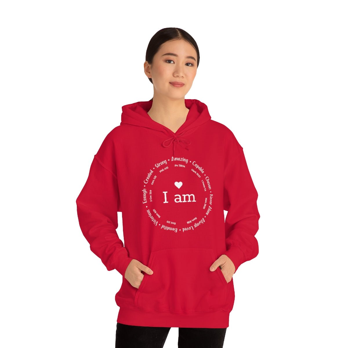 I am Circle Design Womens Positive Omens Affirmation Hoodie - We Love Your Gift