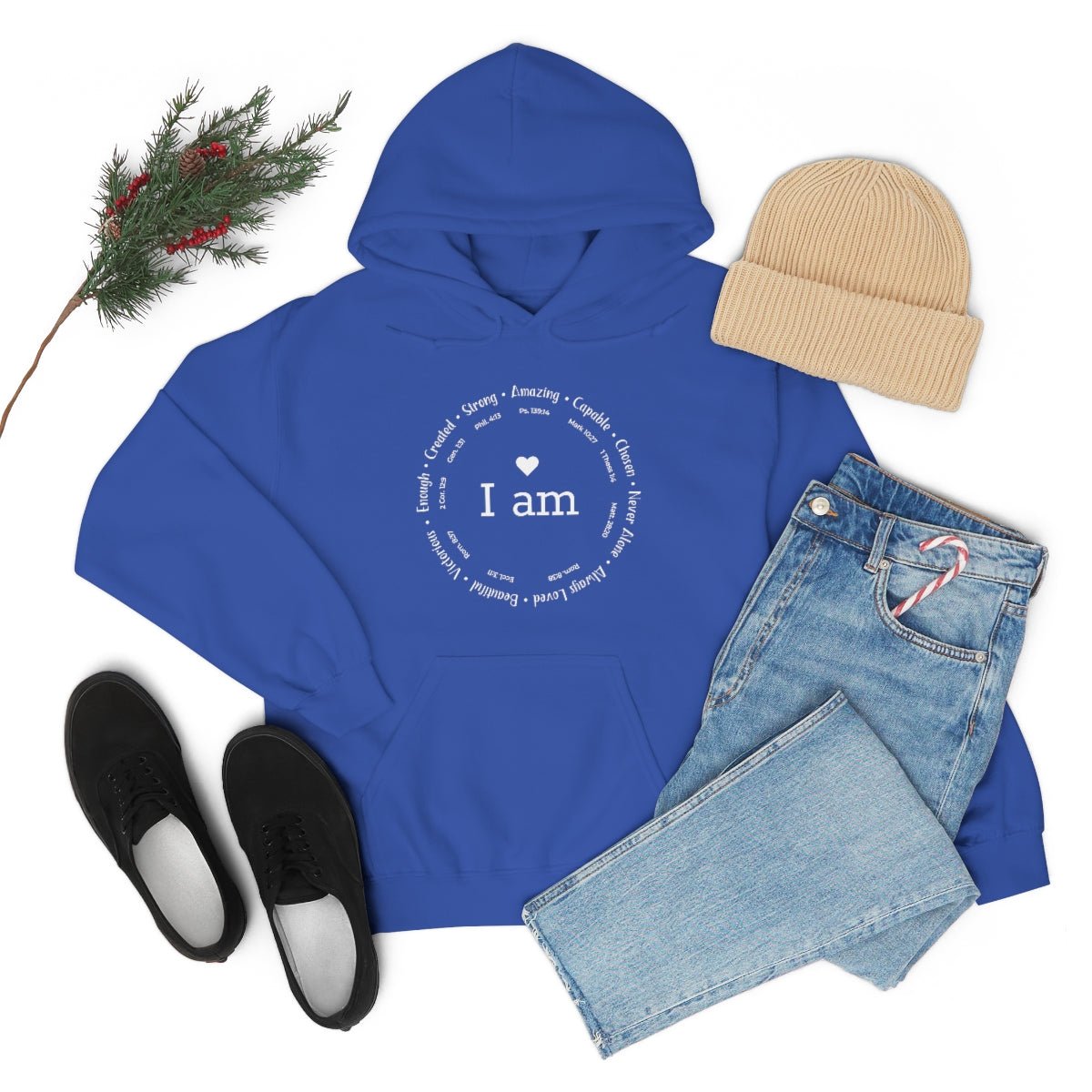 I am Circle Design Womens Positive Omens Affirmation Hoodie - We Love Your Gift