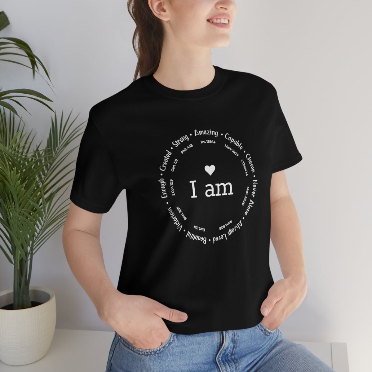 I am Circle Design Womens Positive Omens Affirmation Tshirt - We Love Your Gift