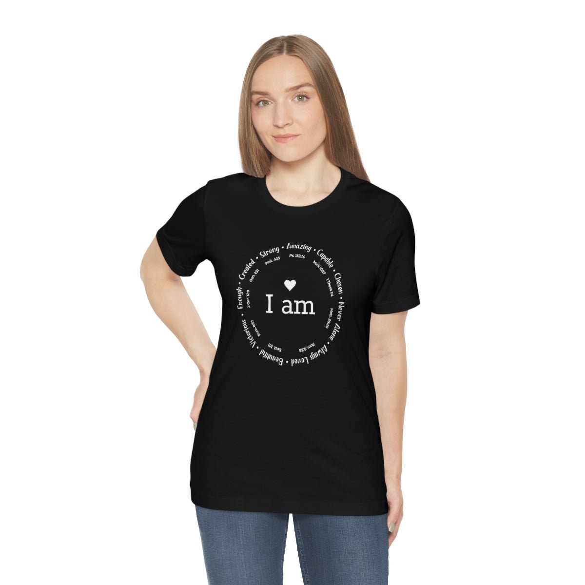 I am Circle Design Womens Positive Omens Affirmation Tshirt - We Love Your Gift