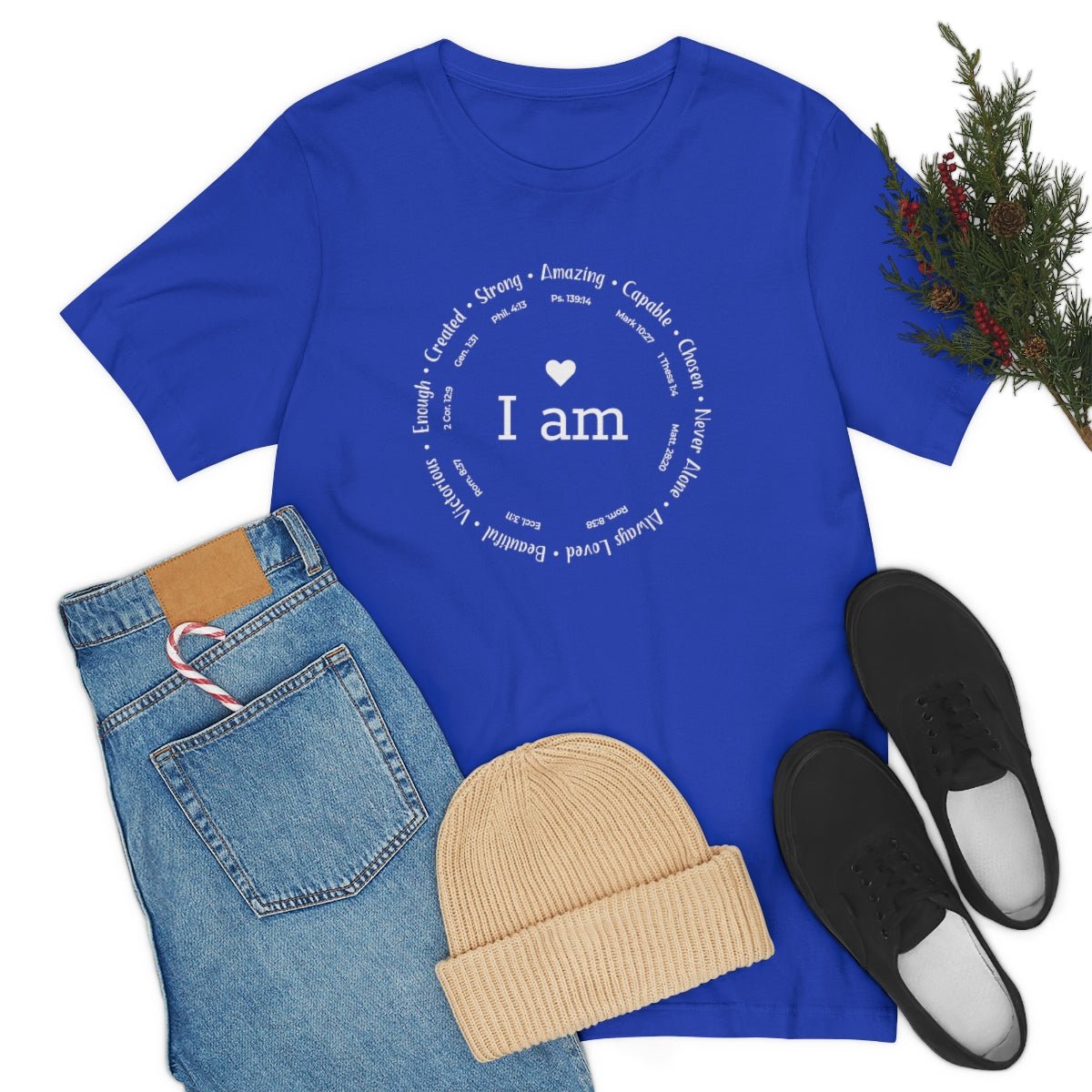 I am Circle Design Womens Positive Omens Affirmation Tshirt - We Love Your Gift