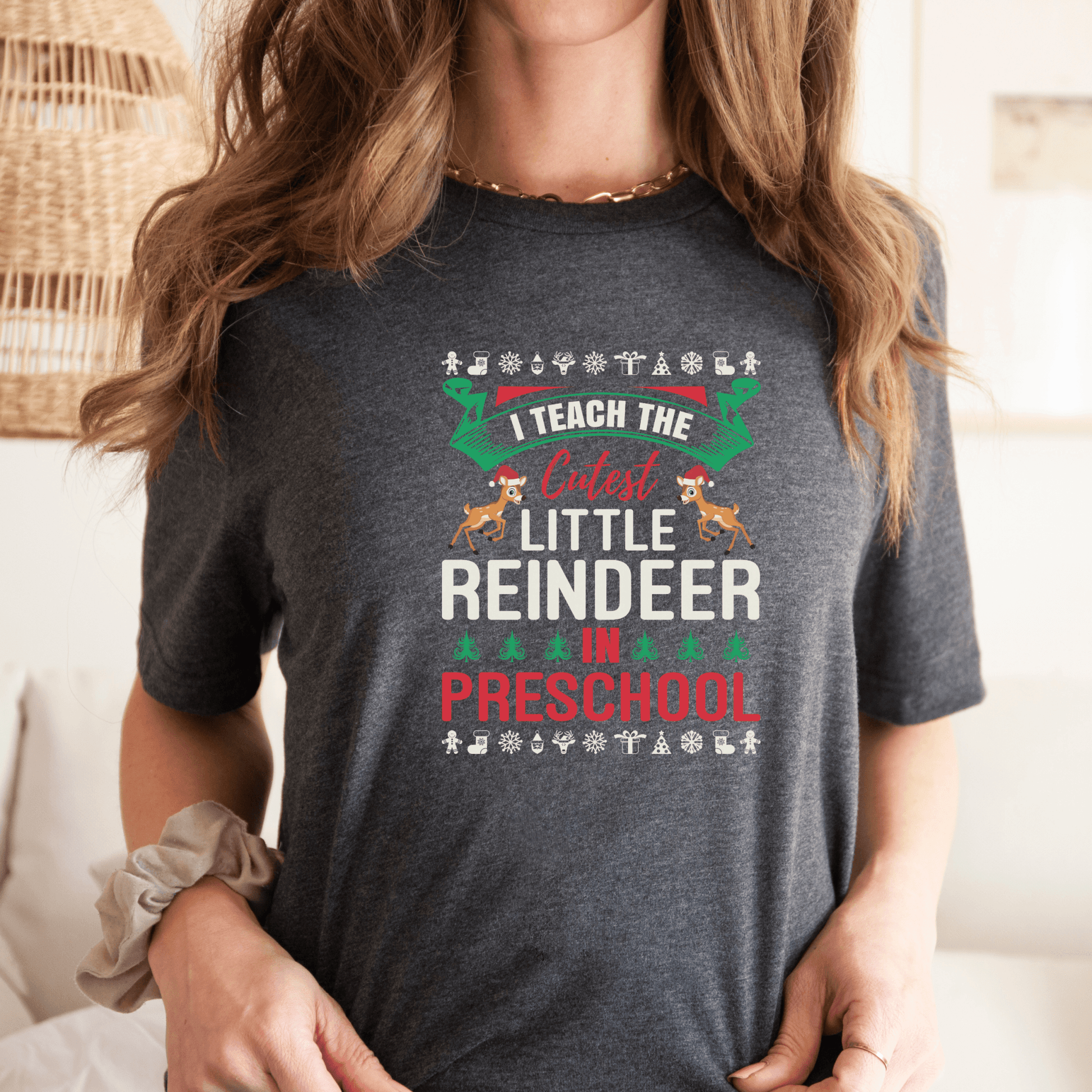 I Teach the Cutest Little Reindeer in Preschool Shirt for Fall - We Love Your Gift