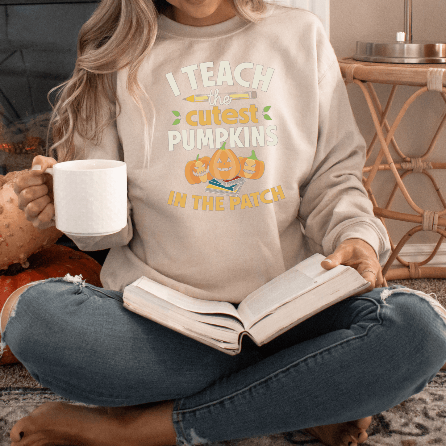 I Teach the Cutest Pumpkin in the Patch Sweatshirt Print for Fall - We Love Your Gift