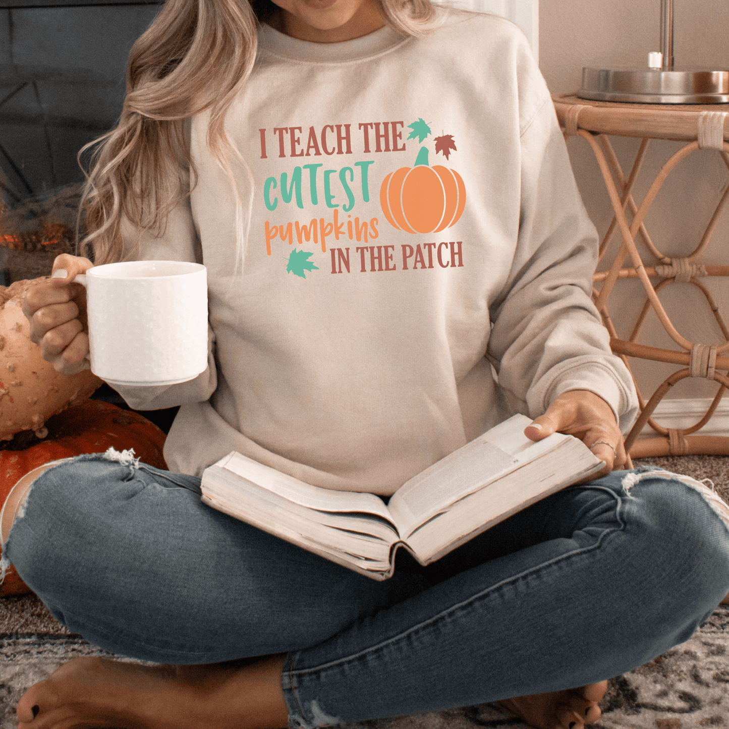 I Teach the Cutest Pumpkin in the Patch Sweatshirt Print for Fall - We Love Your Gift