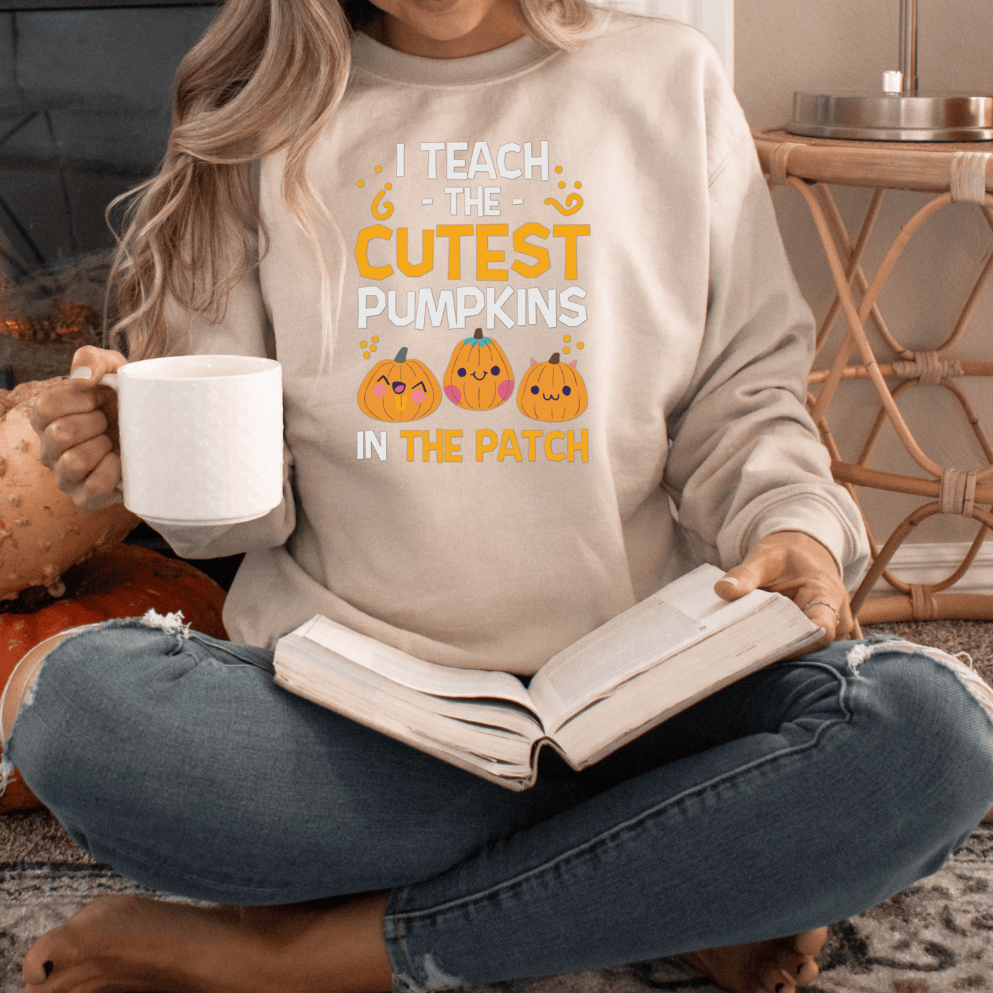 I Teach the Cutest Pumpkins in the Patch Sweatshirt Print for Fall - We Love Your Gift