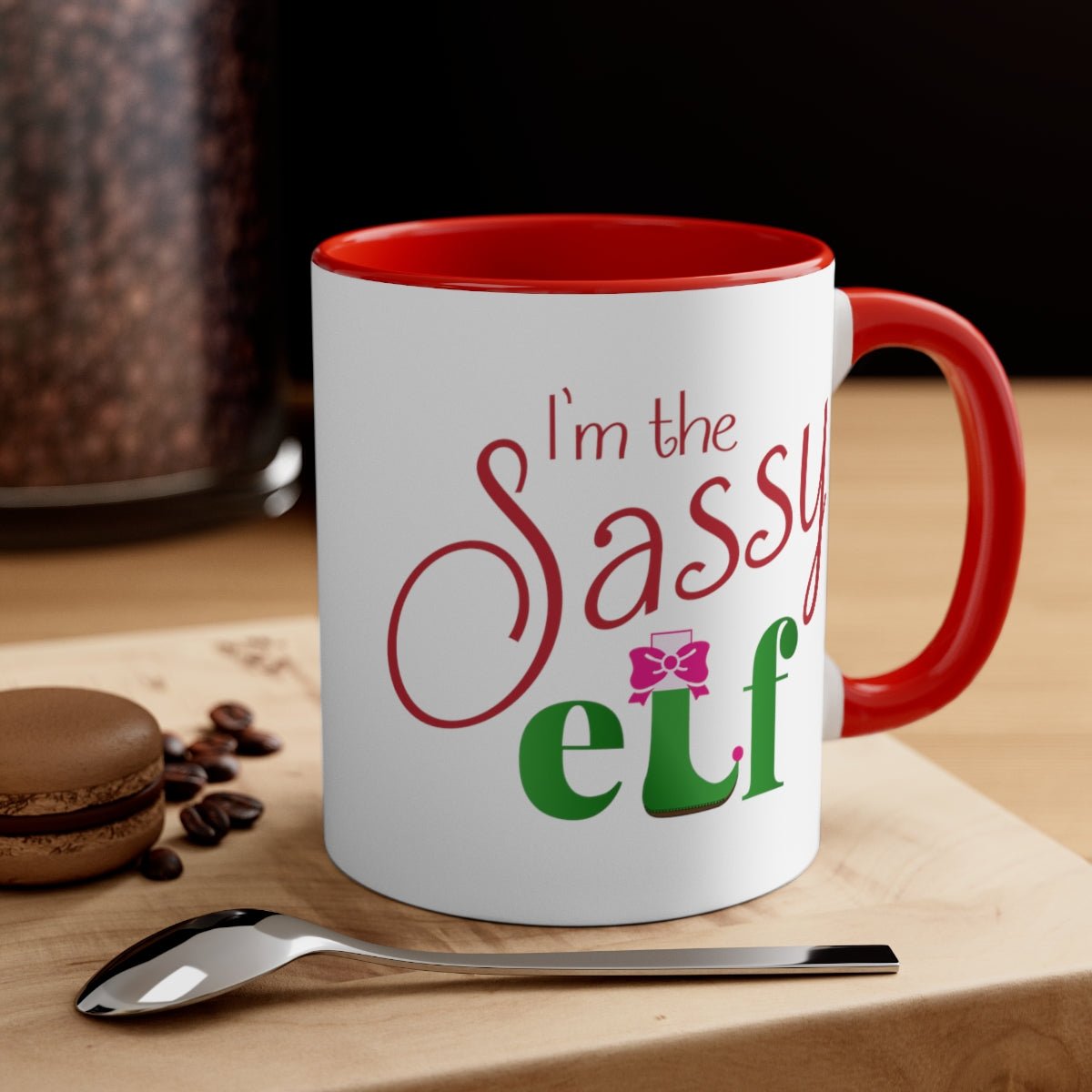 I'm the Sassy Elf - Color Handled Funny Mug - We Love Your Gift
