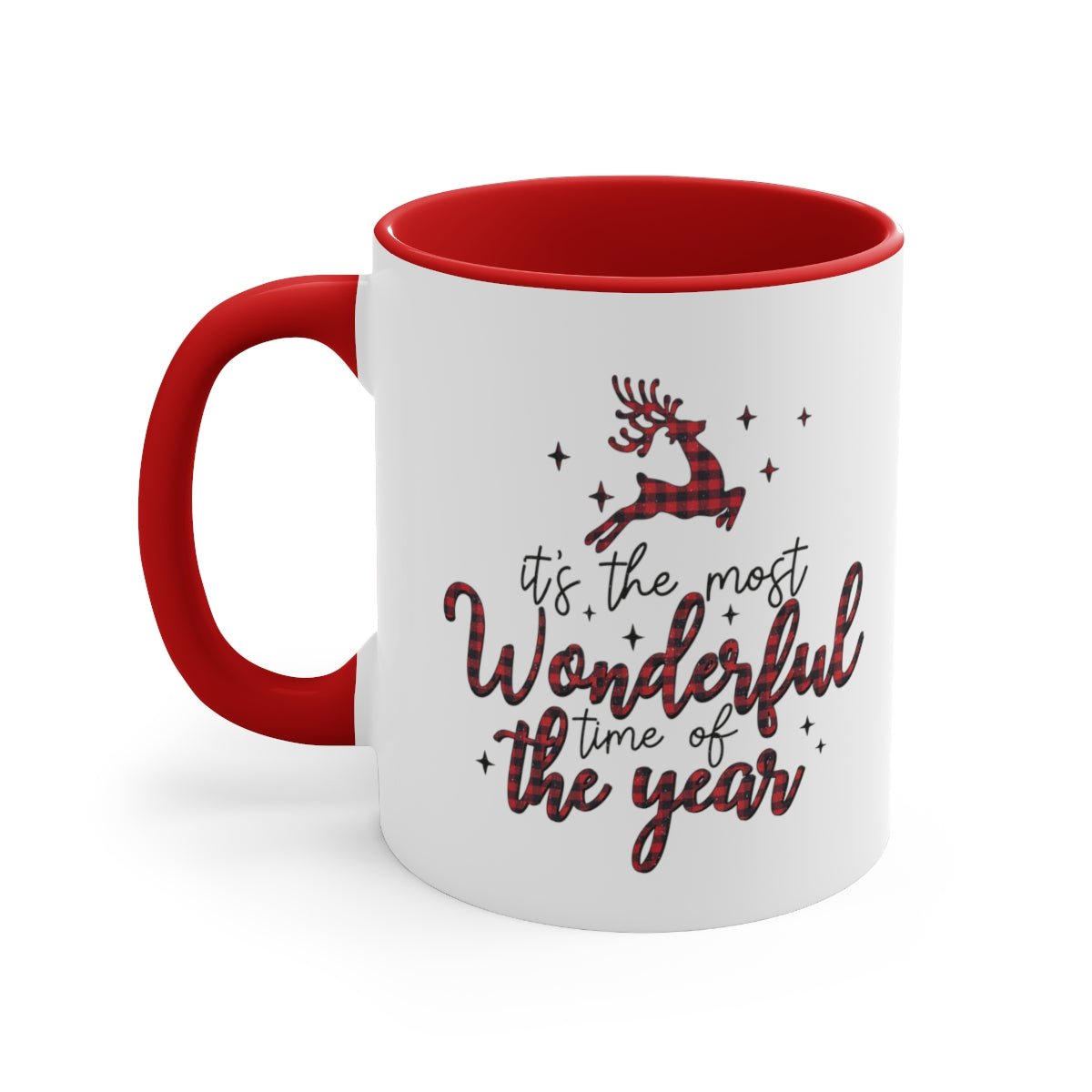 It's the Most Wonderful Time of the Year Reindeer - Color Handled Funny Mug - We Love Your Gift