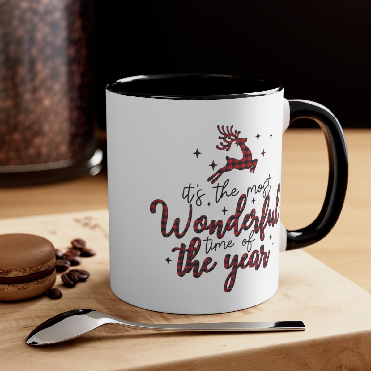 It's the Most Wonderful Time of the Year Reindeer - Color Handled Funny Mug - We Love Your Gift