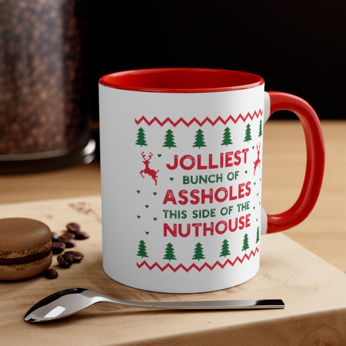 Jolliest Bunch of A Holes - Color Handled Holiday Mug - We Love Your Gift