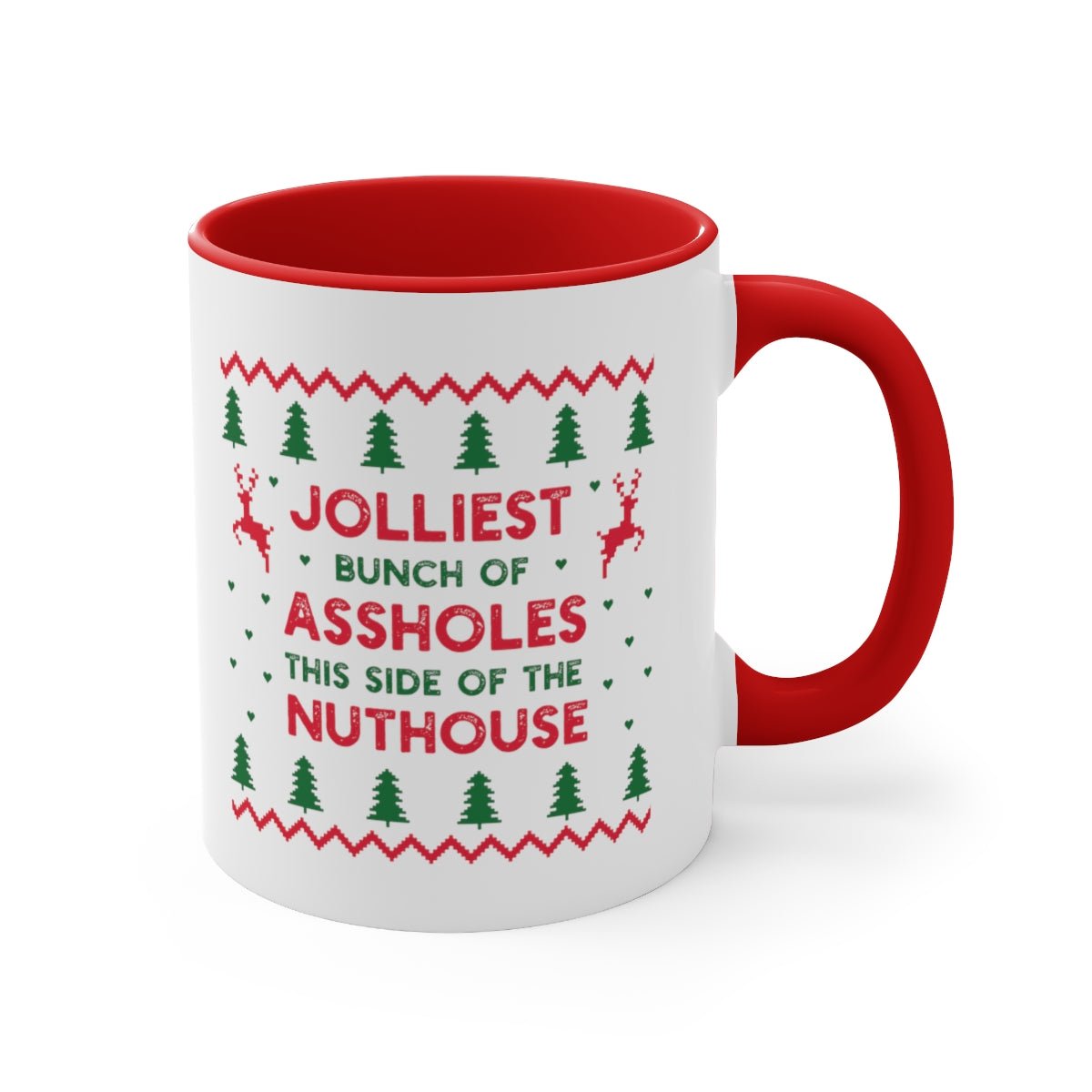 Jolliest Bunch of A Holes - Color Handled Holiday Mug - We Love Your Gift