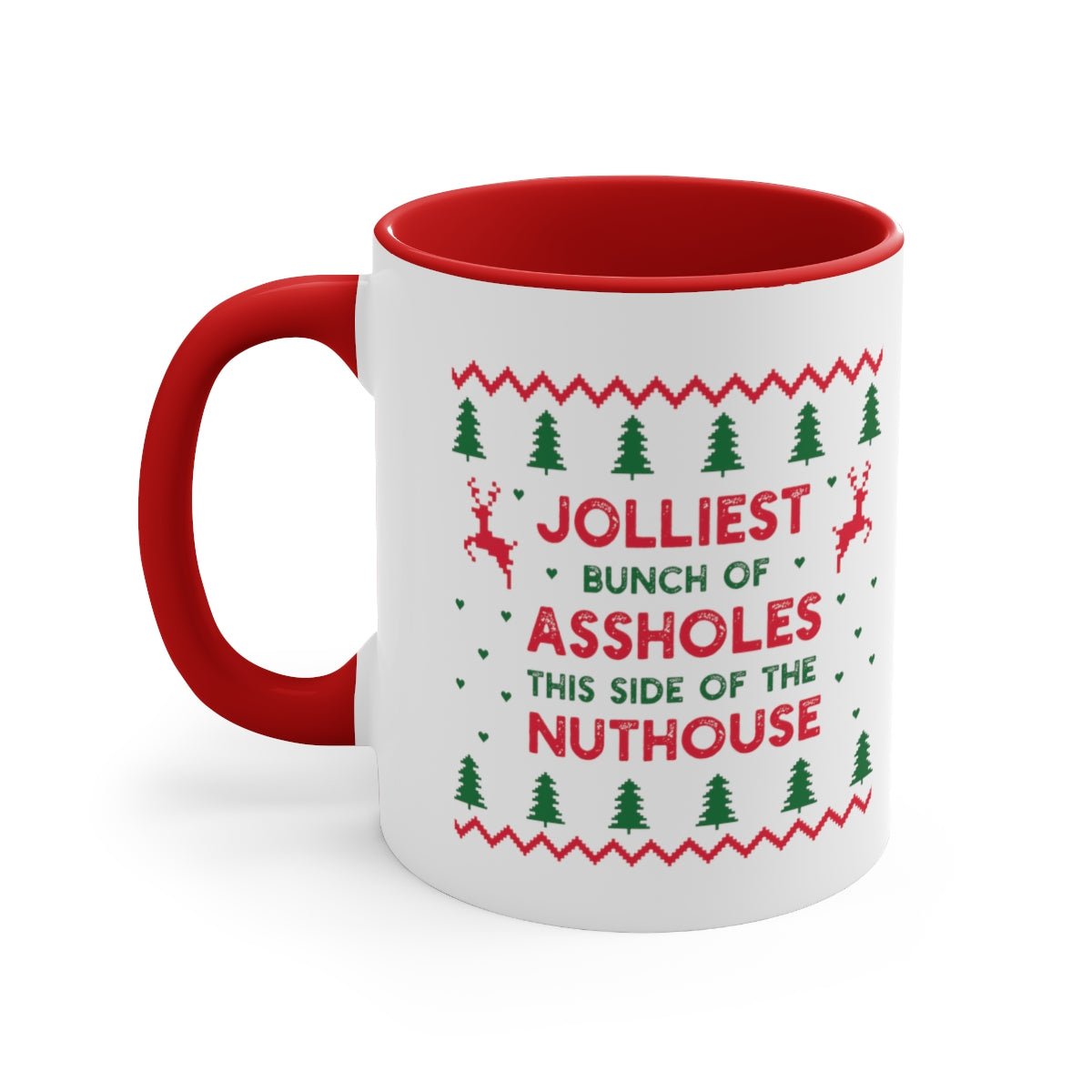 Jolliest Bunch of A Holes - Color Handled Holiday Mug - We Love Your Gift