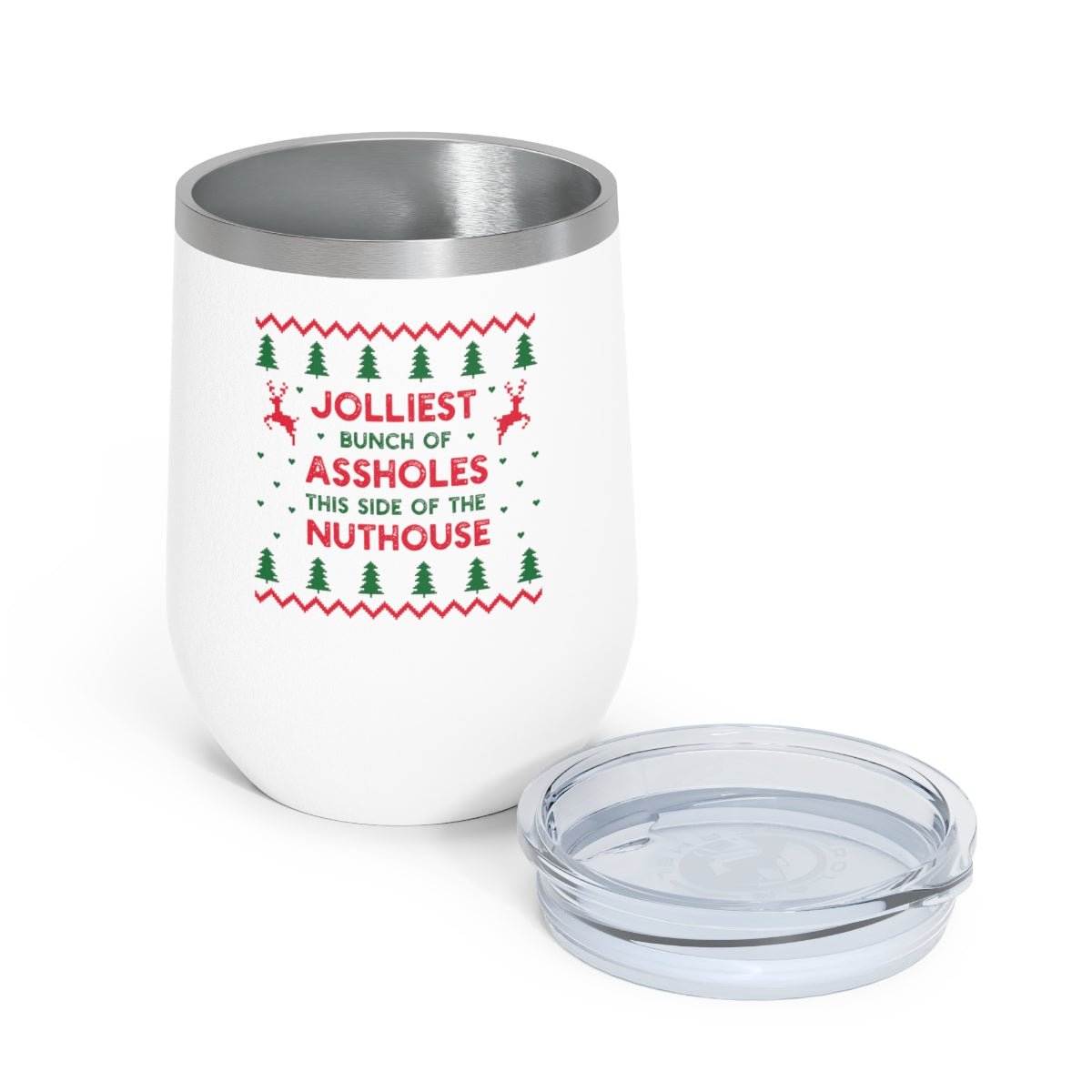 Jolliest Bunch of A Holes - Holiday 12oz Insulated Wine Tumbler - We Love Your Gift