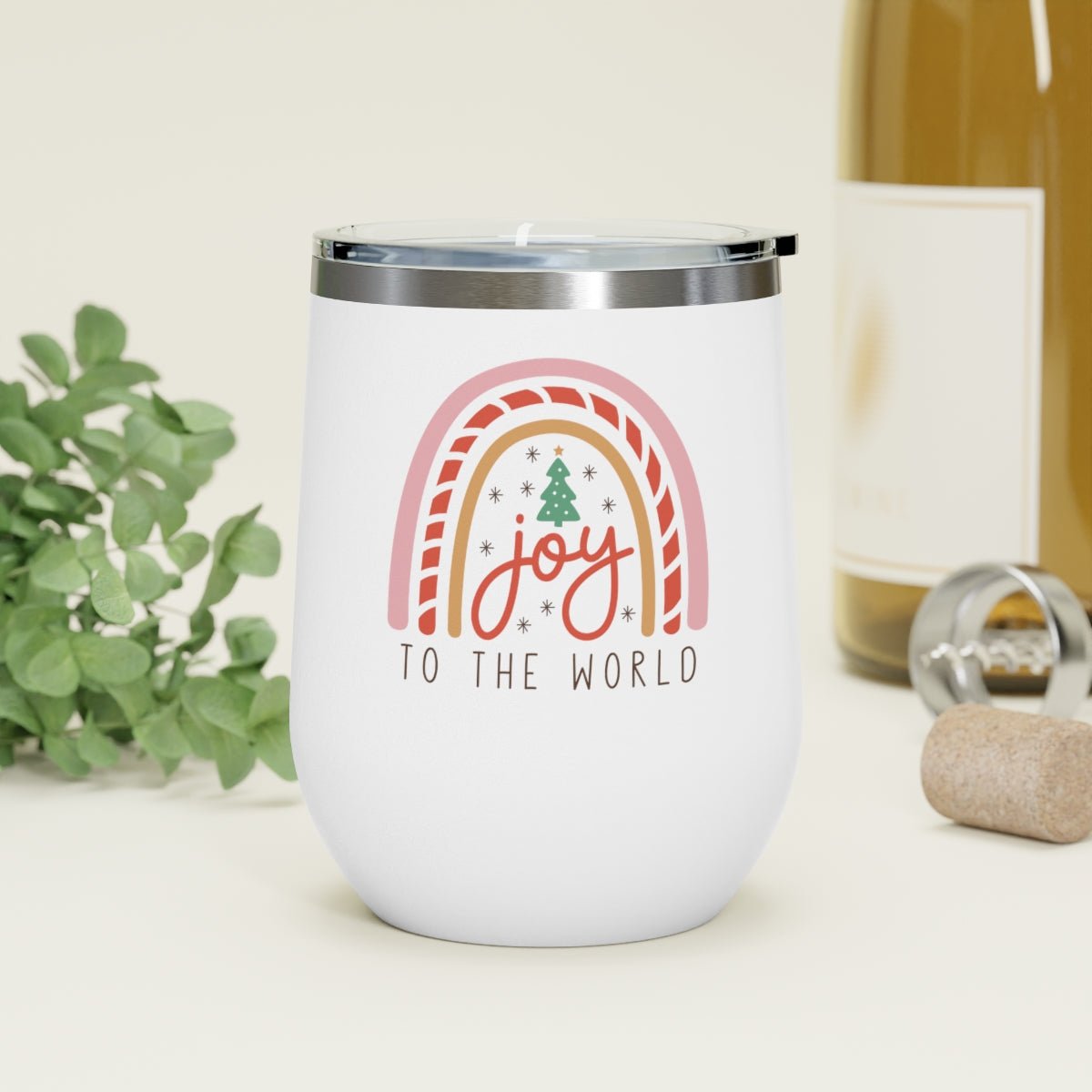 Joy to the World - Holiday 12oz Insulated Wine Tumbler - We Love Your Gift