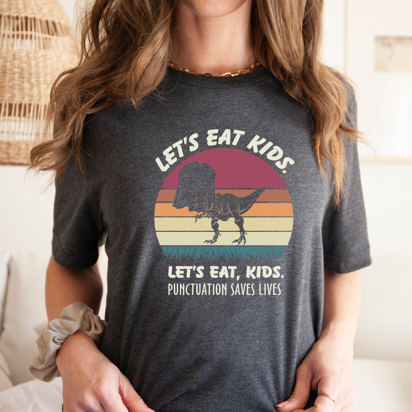 Let's Eat Kids Punctuation Saves Lives Shirt for Fall