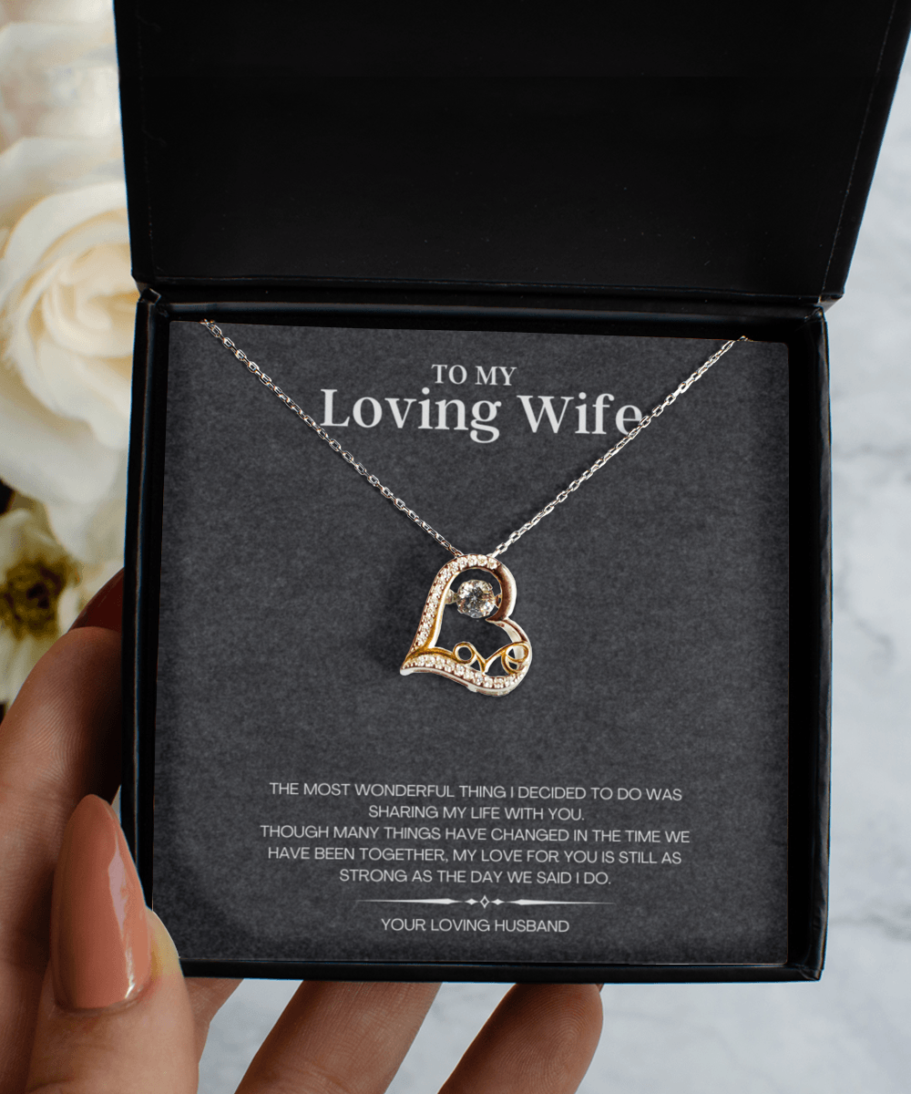 Loving Wife Necklace Jewelry Gift Idea with Message Card - We Love Your Gift