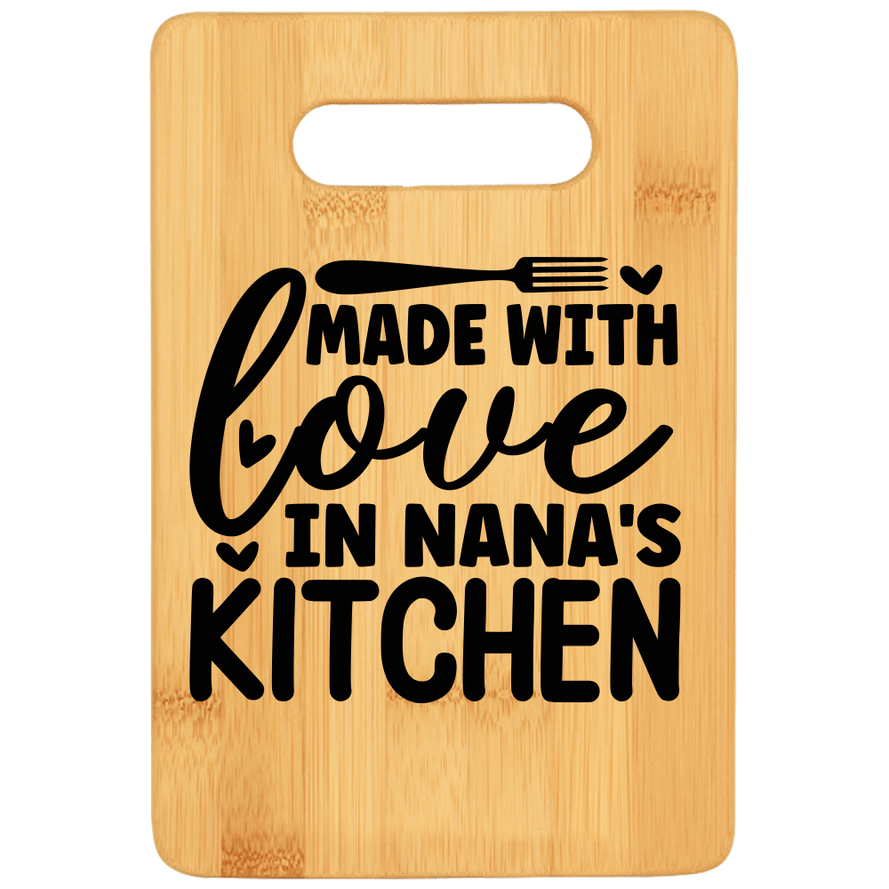 Made With Love In Nana's Kitchen Stove Top Cutting Board with Handle - We Love Your Gift