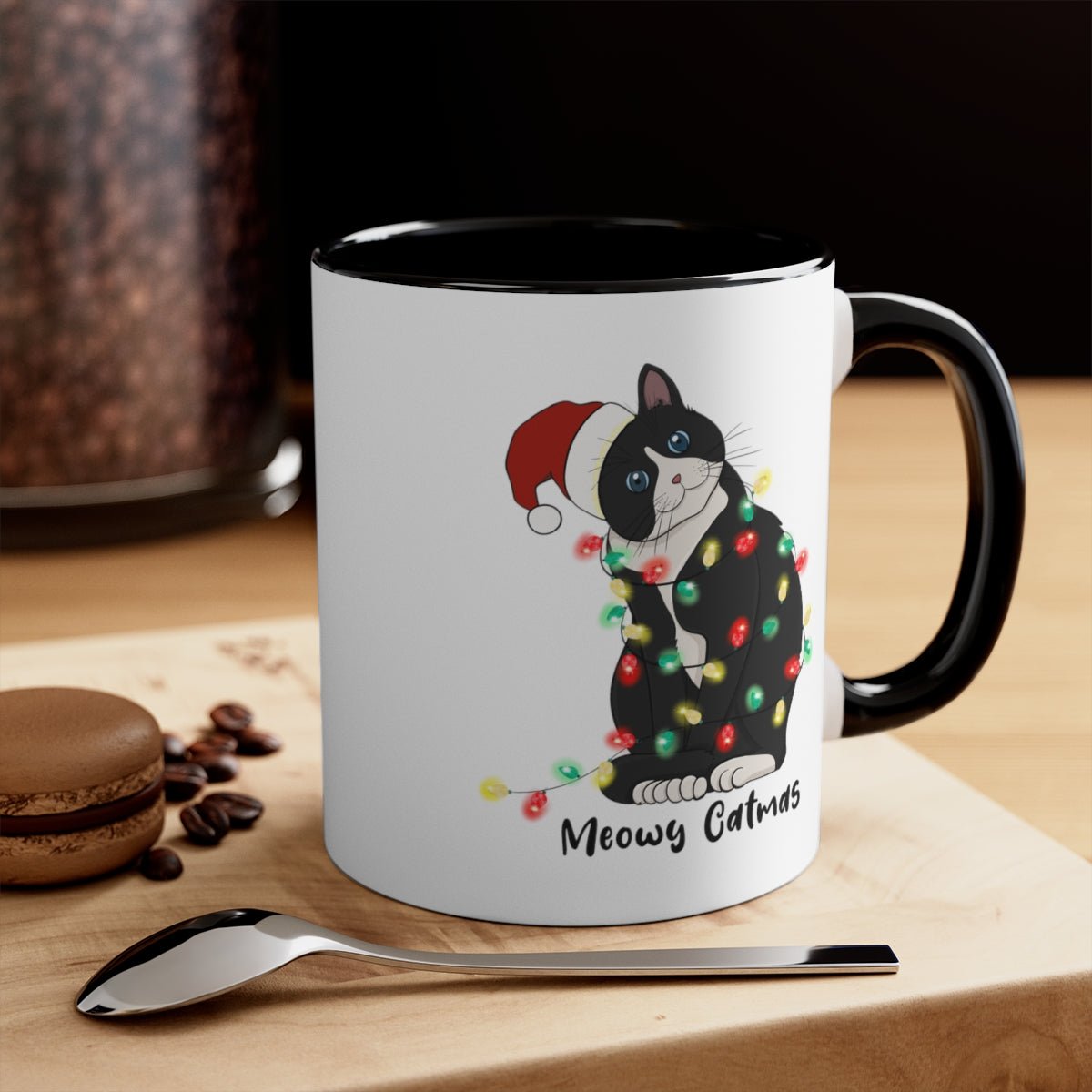 Meowy Catmas - Color Handled Funny Mug - We Love Your Gift