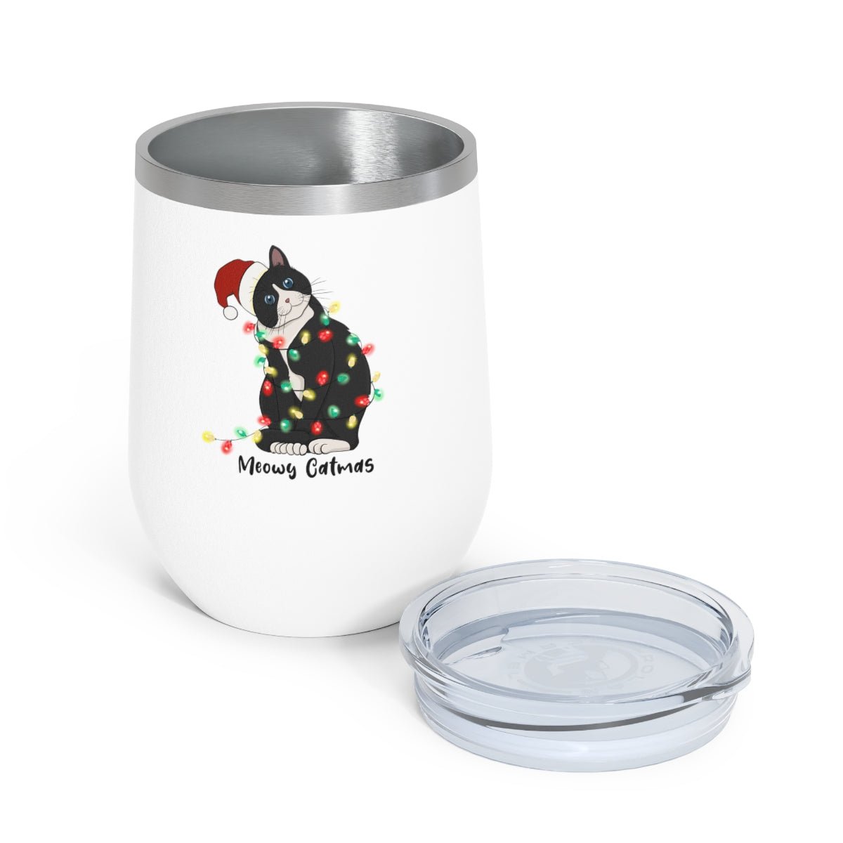 Meowy Catmas - Holiday 12oz Insulated Wine Tumbler - We Love Your Gift