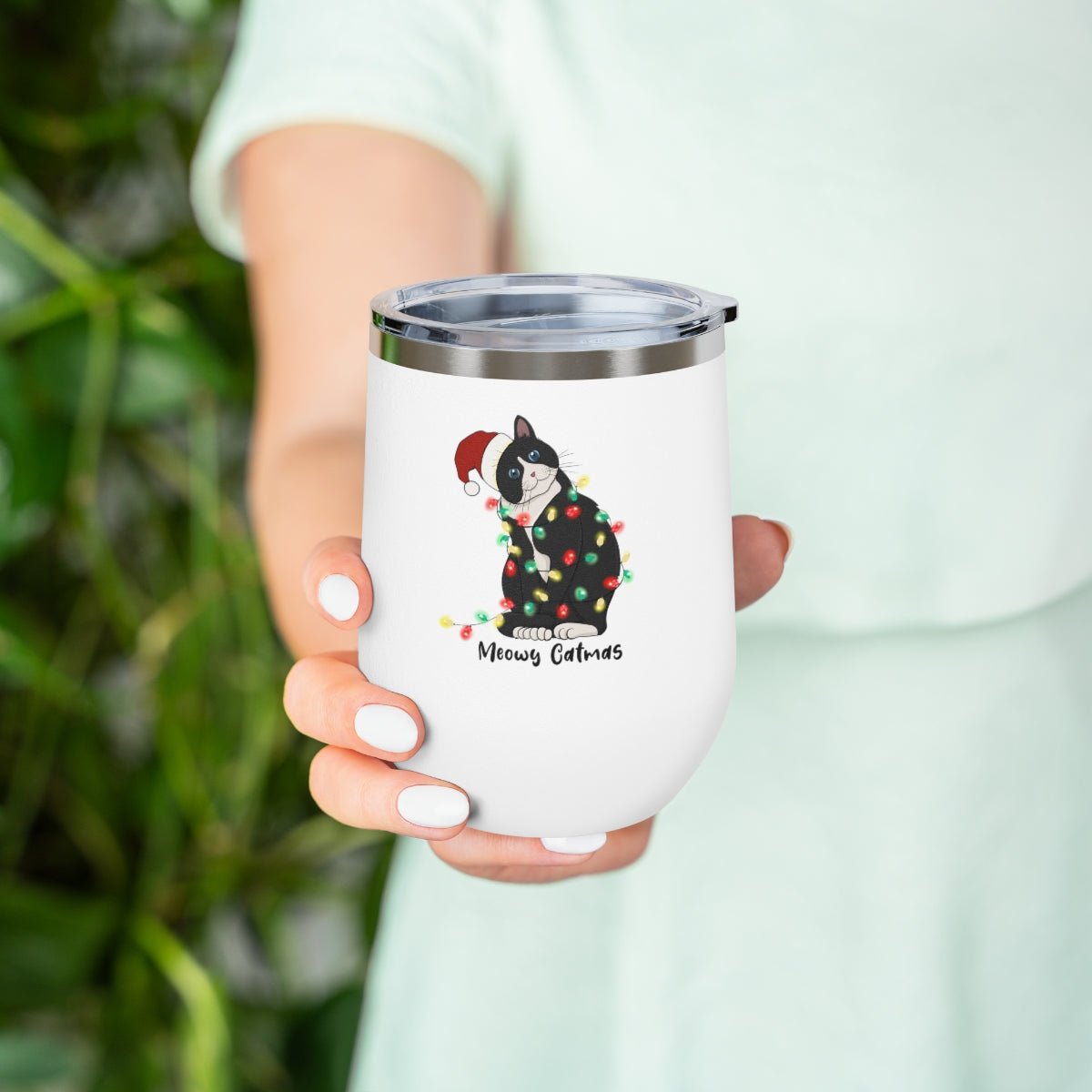 Meowy Catmas - Holiday 12oz Insulated Wine Tumbler - We Love Your Gift