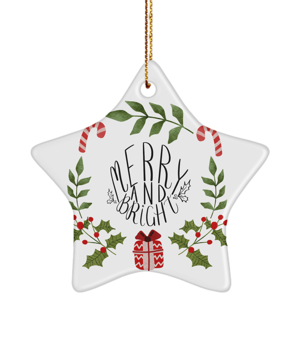 Merry And Bright Funny Christmas Ceramic Ornament for Family Tree Hanging (version 1) - We Love Your Gift