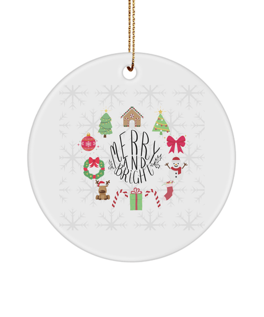 Merry And Bright Funny Christmas Ceramic Ornament for Family Tree Hanging (version 2) - We Love Your Gift