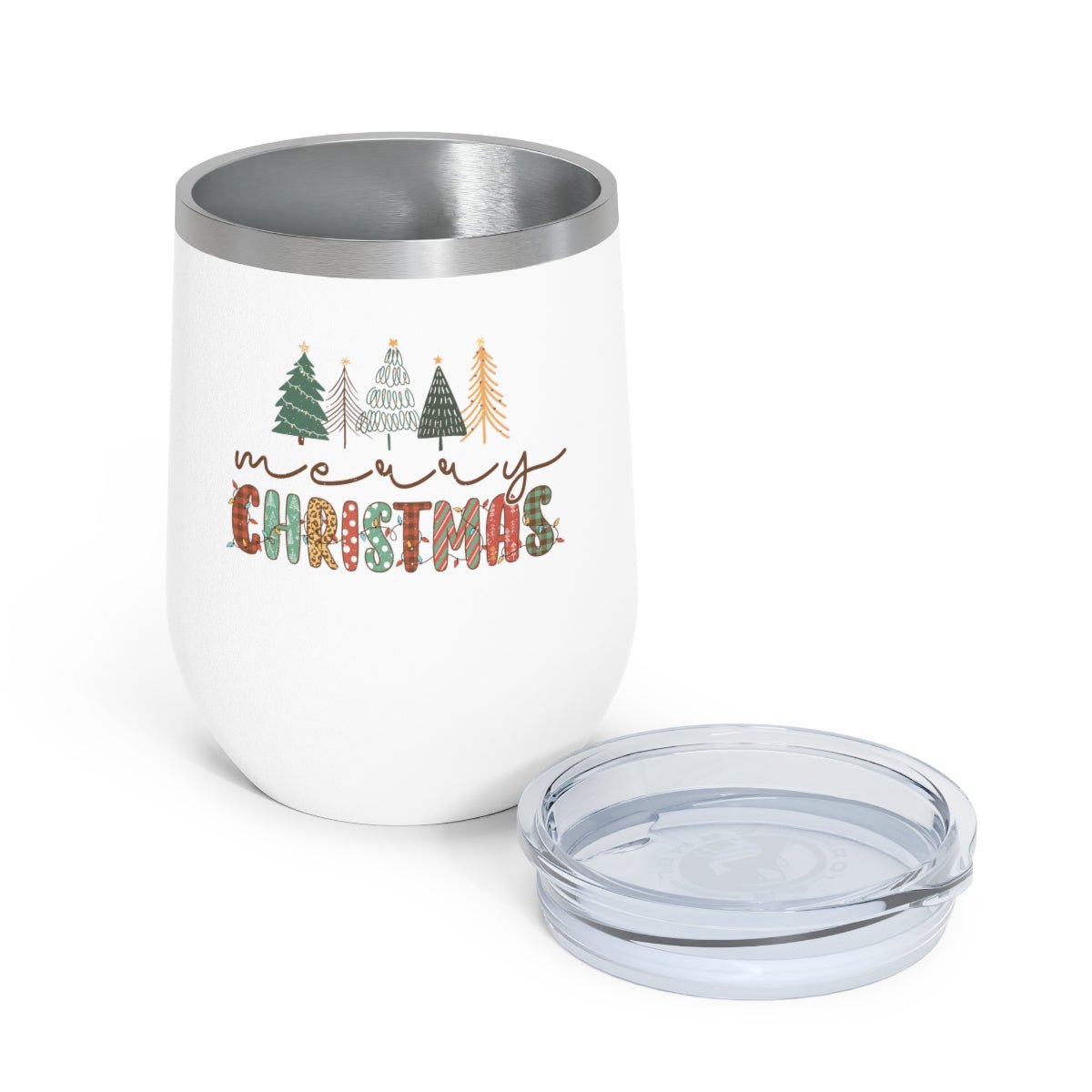 Merry Christmas - Holiday 12oz Insulated Wine Tumbler - We Love Your Gift