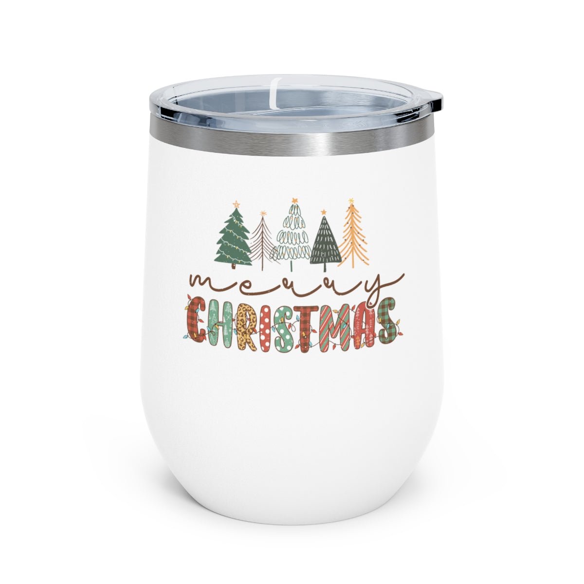 Merry Christmas - Holiday 12oz Insulated Wine Tumbler - We Love Your Gift