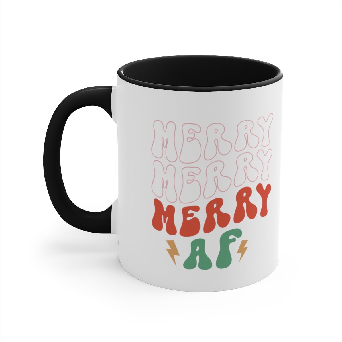 Merry Merry Merry AF - Color Handled Funny Mug - We Love Your Gift