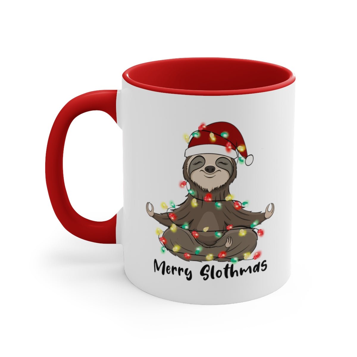 Merry Slothmas - Color Handled Funny Mug - We Love Your Gift