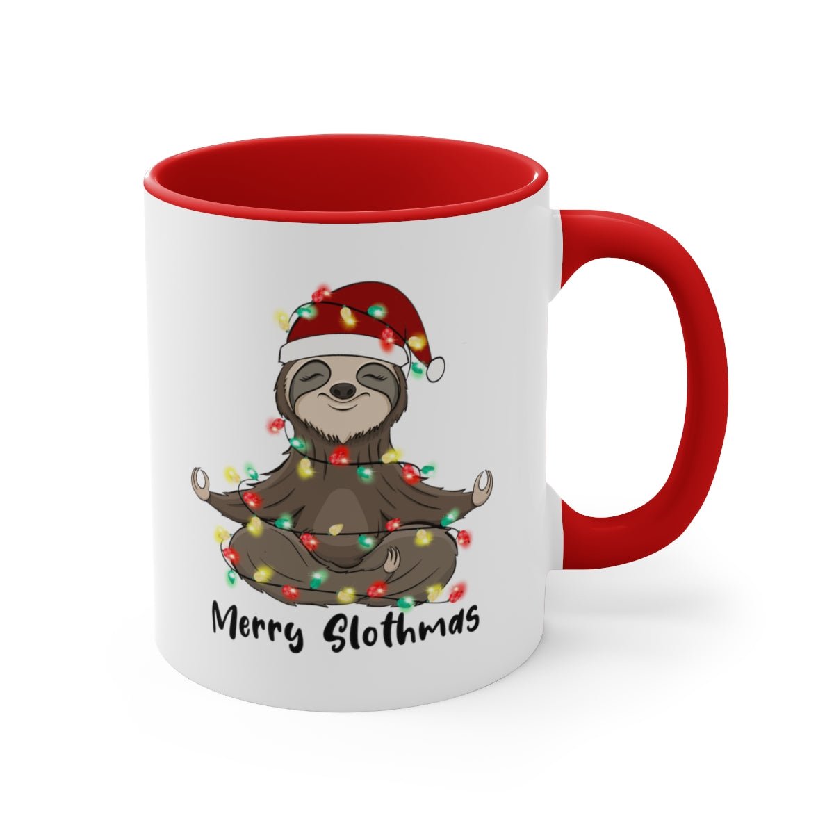 Merry Slothmas - Color Handled Funny Mug - We Love Your Gift