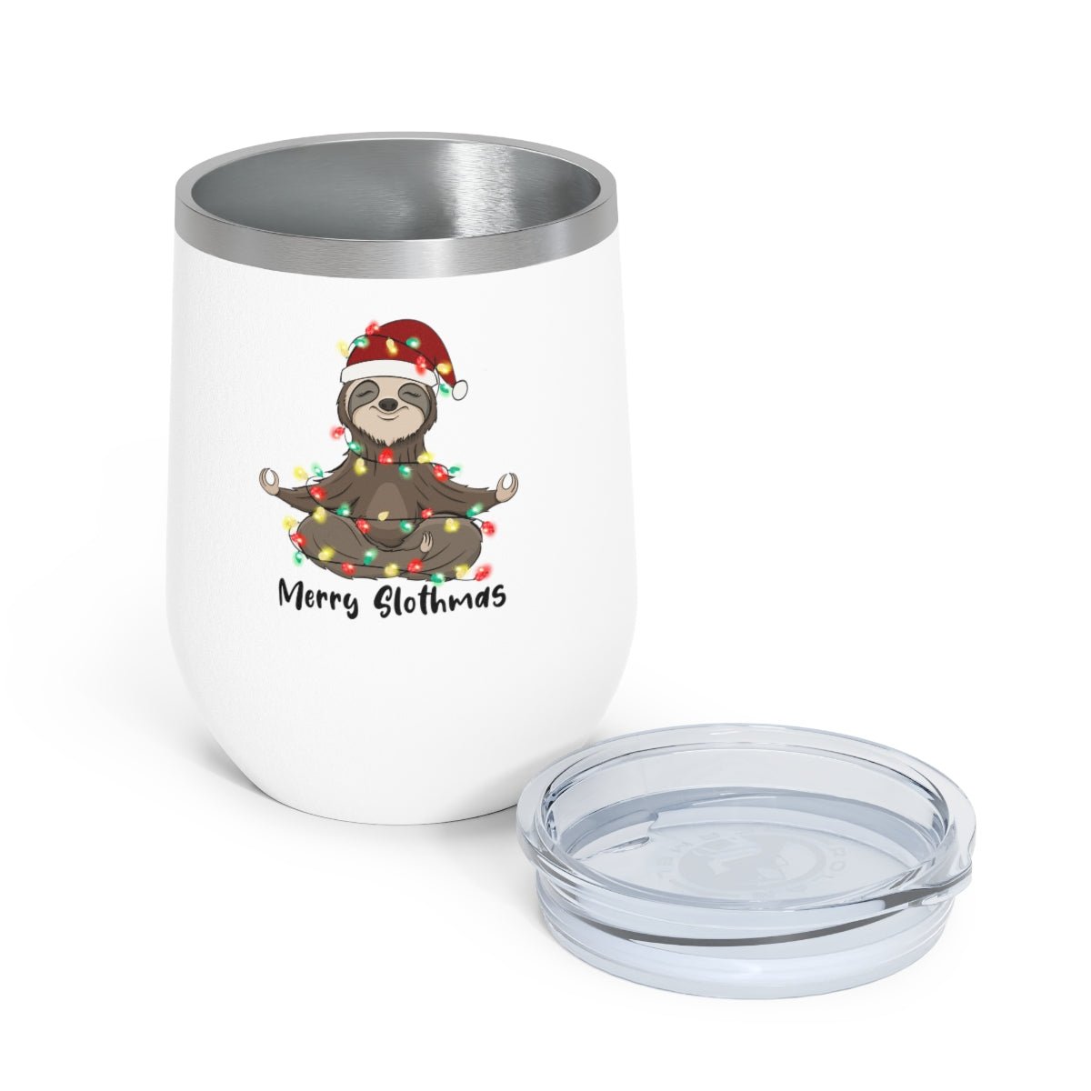 Merry Slothmas - Holiday 12oz Insulated Wine Tumbler - We Love Your Gift