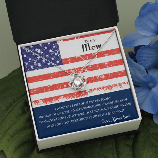 Military Son Gift for Mother's Day, Patriotic American Army Navy Air Force Marines Gift Ideas, Mothers Day Necklace, Present for Mom - We Love Your Gift