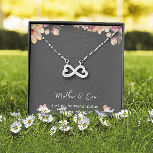 Mother Son Necklace Gift - Two Interlocking Infinity Hearts Jewelry, Mom Necklace, Son Gift to Mom, Mothers Day Jewelry, Mom Gifts from Sons - We Love Your Gift