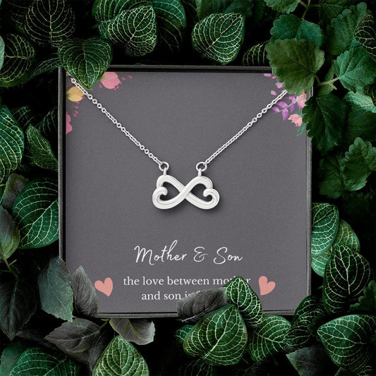 Mother Son Necklace - Two Interlocking Infinity Hearts Jewelry, Mom Necklace, Son Gift to Mom, Mothers Day Jewelry, Mom Gifts from Sons - We Love Your Gift