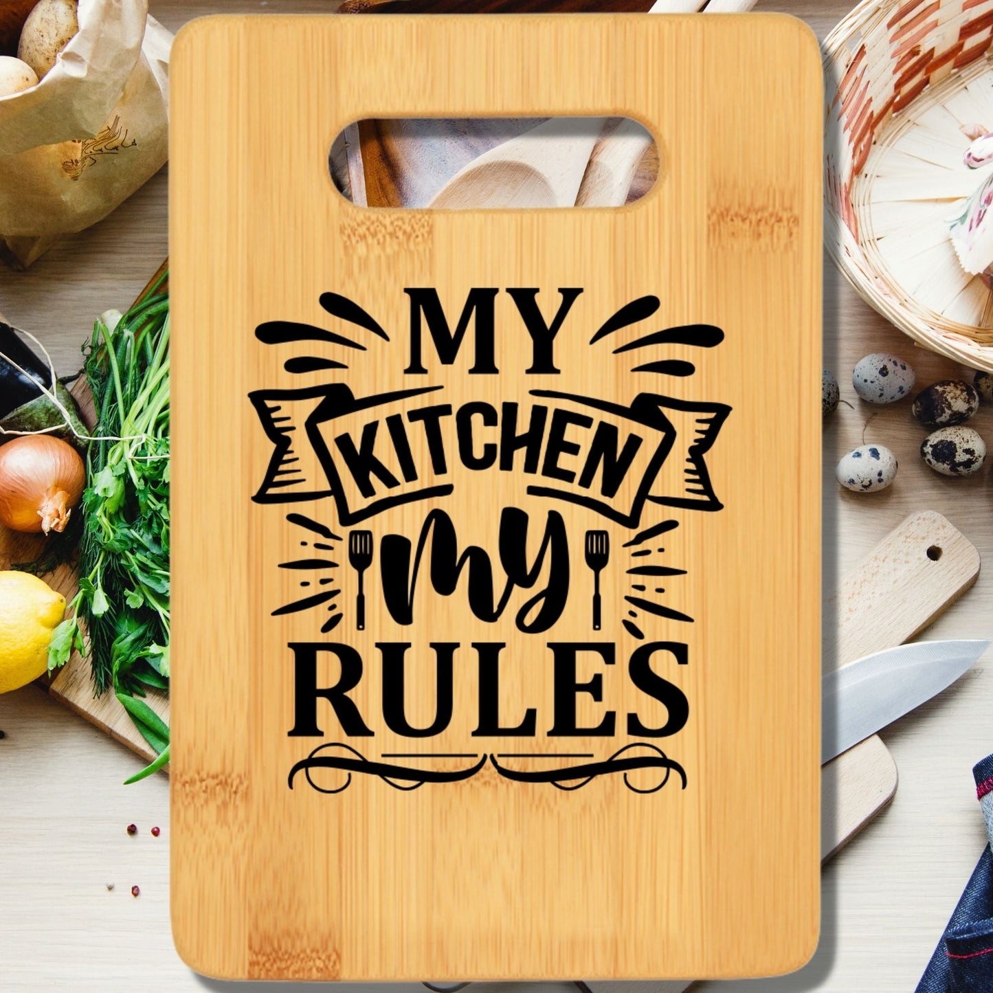 My Kitchen My Rules Cutting Board v2 - We Love Your Gift