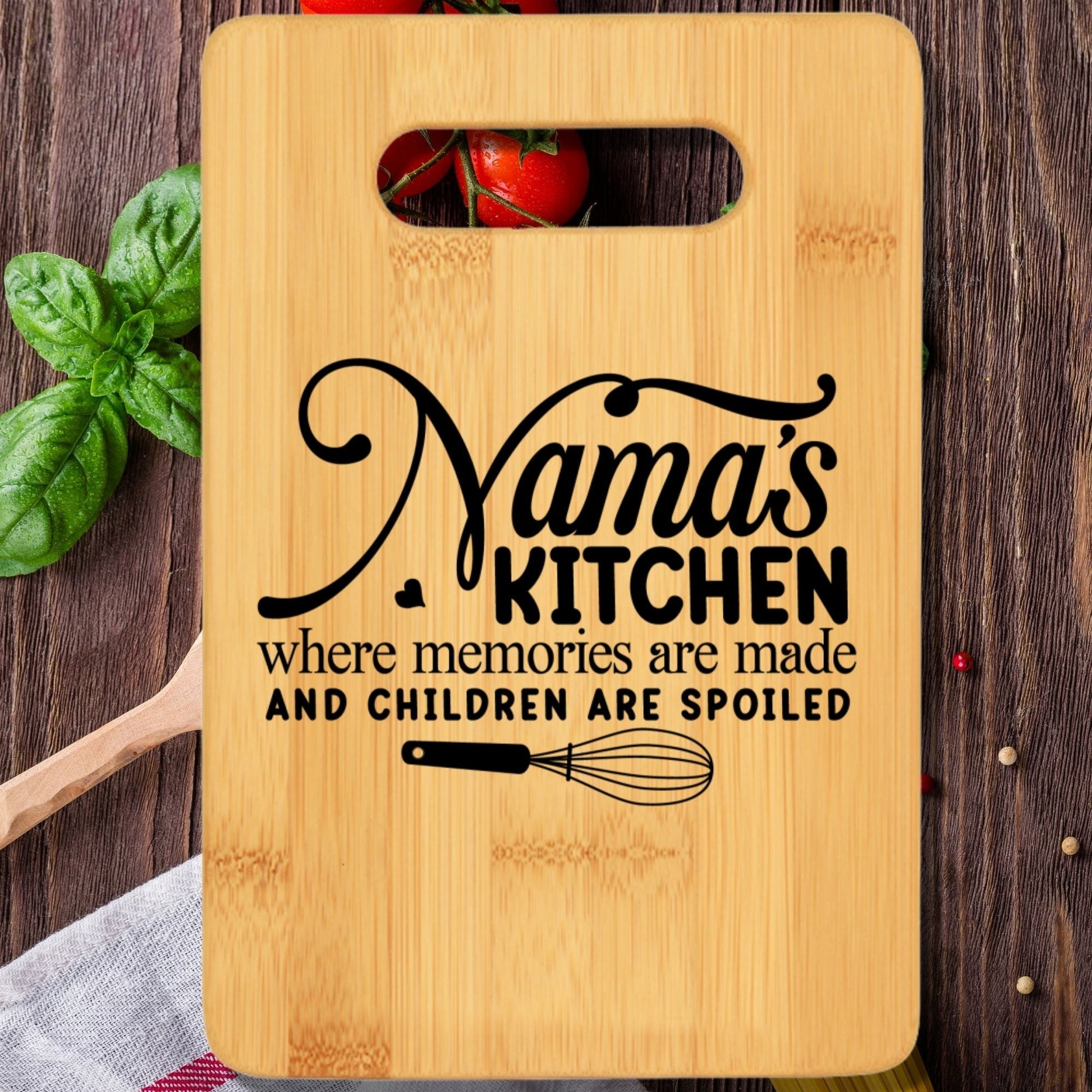 Nana's Kitchen Where Memories Are Made and Children Are Spoiled Cutting Board - We Love Your Gift