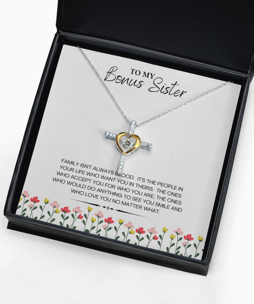 Necklace for Bonus Sister Gift with Custom Message Card - We Love Your Gift