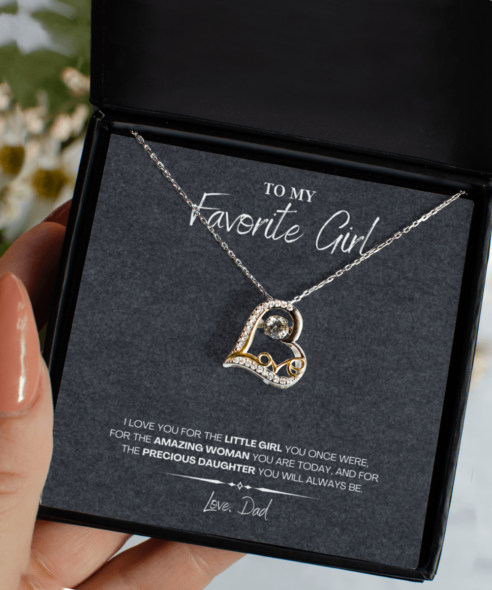 Necklace for Favorite Girl Gift with Custom Message Card - We Love Your Gift