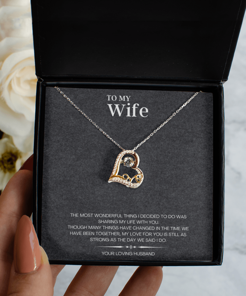 Necklace for Wife Gift with Custom Message Card - We Love Your Gift