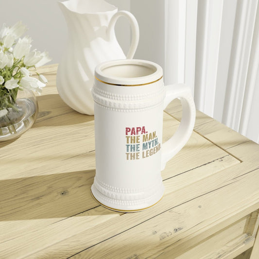 Papa, The Man, Myth, The Legend Beer Stein Mug With Drinking Handle - We Love Your Gift