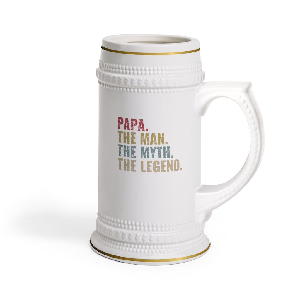 Papa, The Man, Myth, The Legend Beer Stein Mug With Drinking Handle - We Love Your Gift