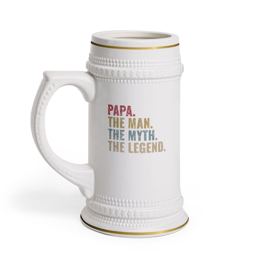 Papa, The Man, Myth, The Legend Beer Stein Mug With Drinking Handle - We Love Your Gift