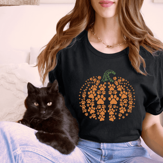 Paw Print Pumpkin Shirt for Fall - We Love Your Gift