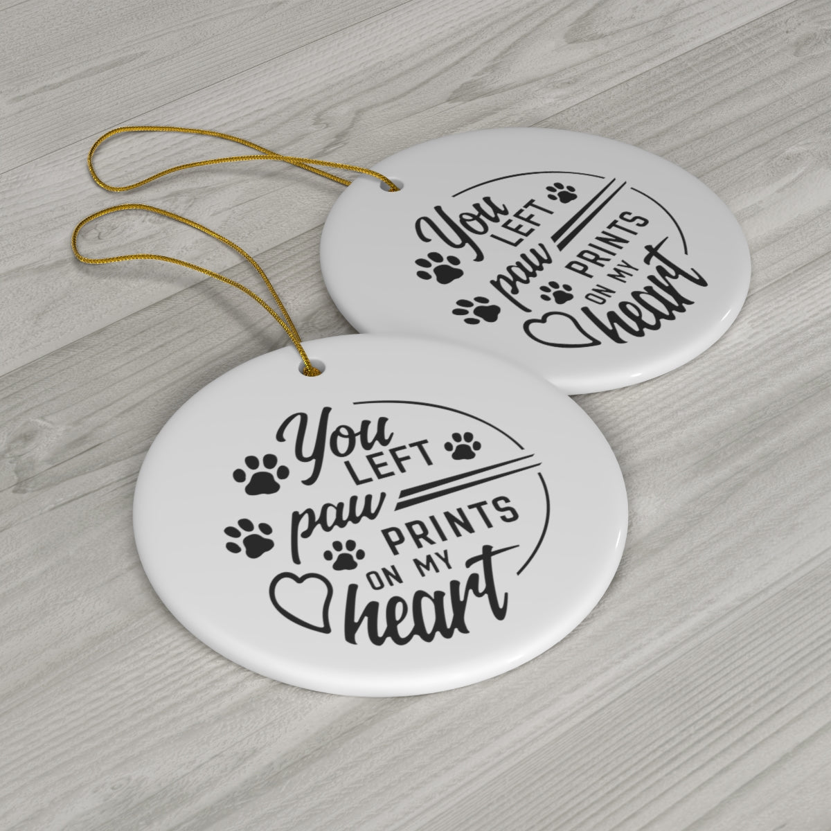 Paw Prints Memorial Ornament - You Left Paw Prints On My Heart - We Love Your Gift