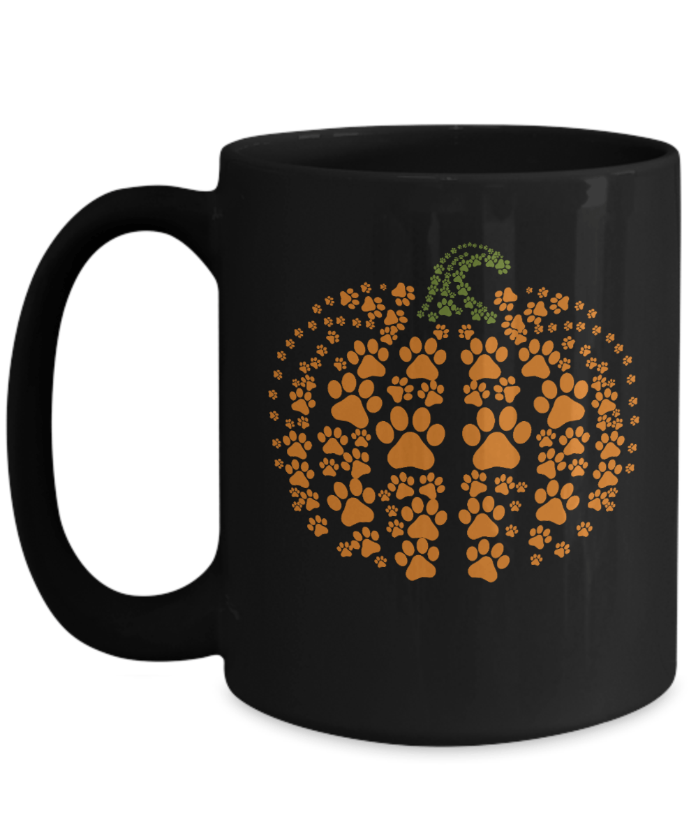 Paw Pumpkin Black Mug - We Love Your Gift