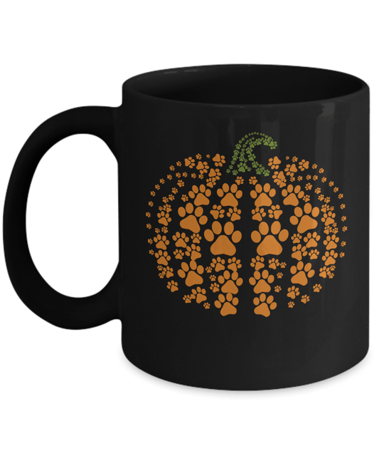 Paw Pumpkin Black Mug - We Love Your Gift