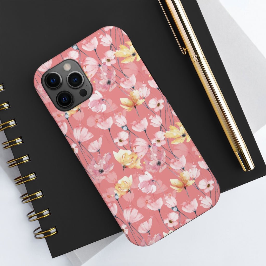 Pink Floral Tough Phone Case - Super-Cute & Impact Resistant for iPhones & Samsung - We Love Your Gift