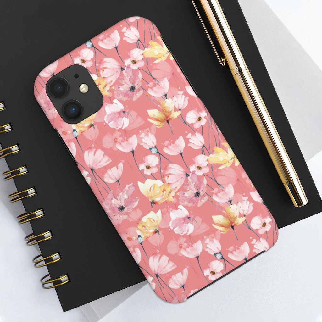 Pink Floral Tough Phone Case - Super-Cute & Impact Resistant for iPhones & Samsung - We Love Your Gift