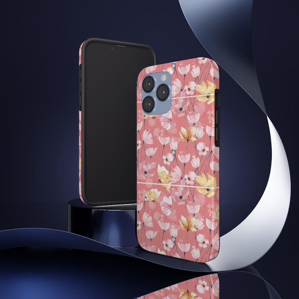 Pink Floral Tough Phone Case - Super-Cute & Impact Resistant for iPhones & Samsung - We Love Your Gift